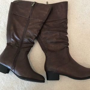 Lane Bryant brown tall knee high boots NEW